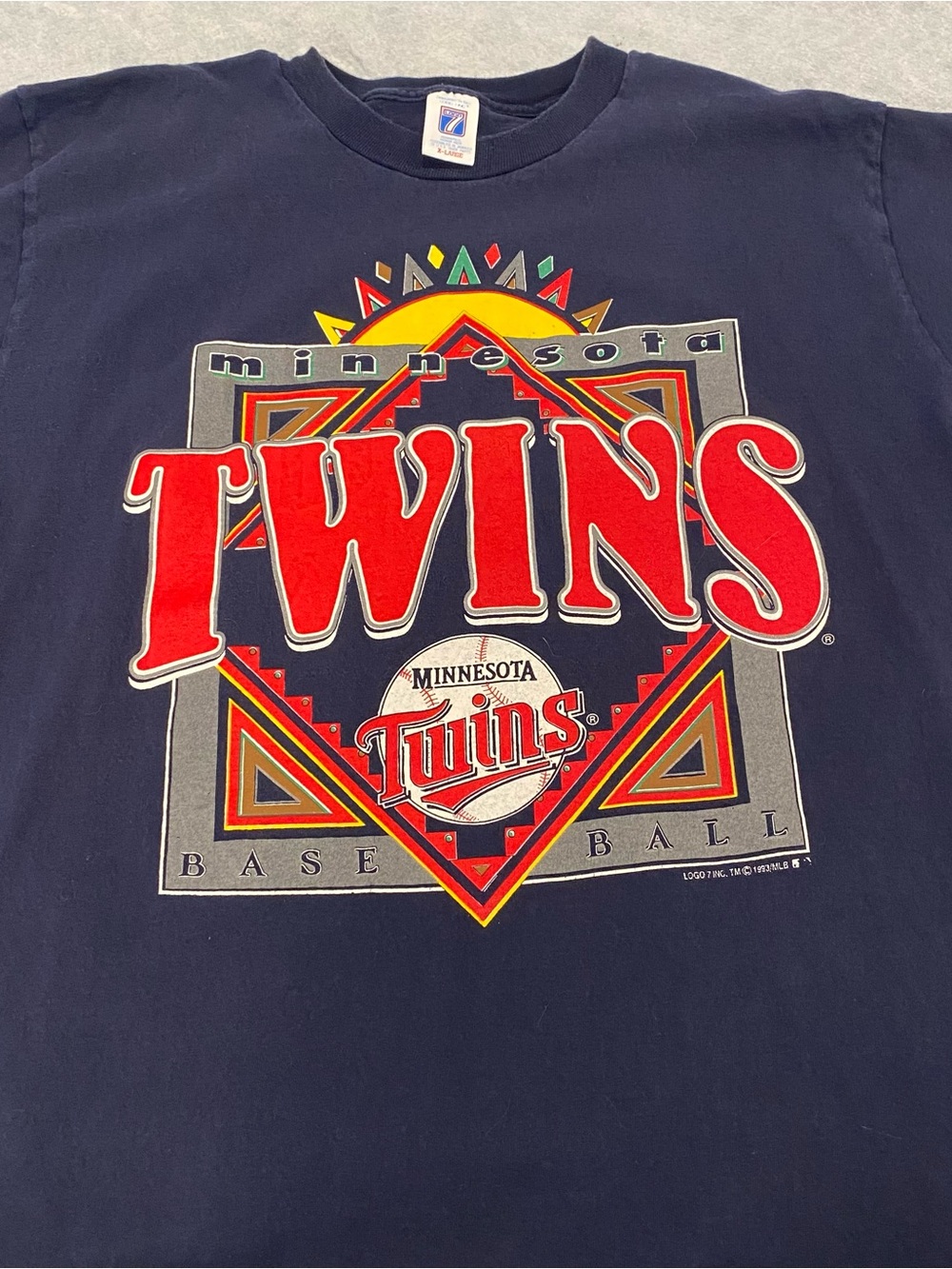 1993 LOGO 7 Minnesota Twins Vintage Tee with Red Logo